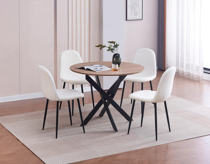 Ensemble Jessica rond avec chaises Scandinaves